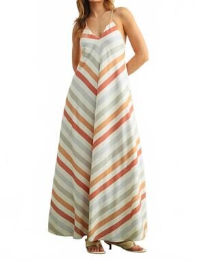 NEW MIOU MUSE beach babe maxi dress in multicolor stripe
